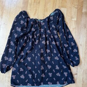 Wild Fable Blue and White Smocked Midi Dress